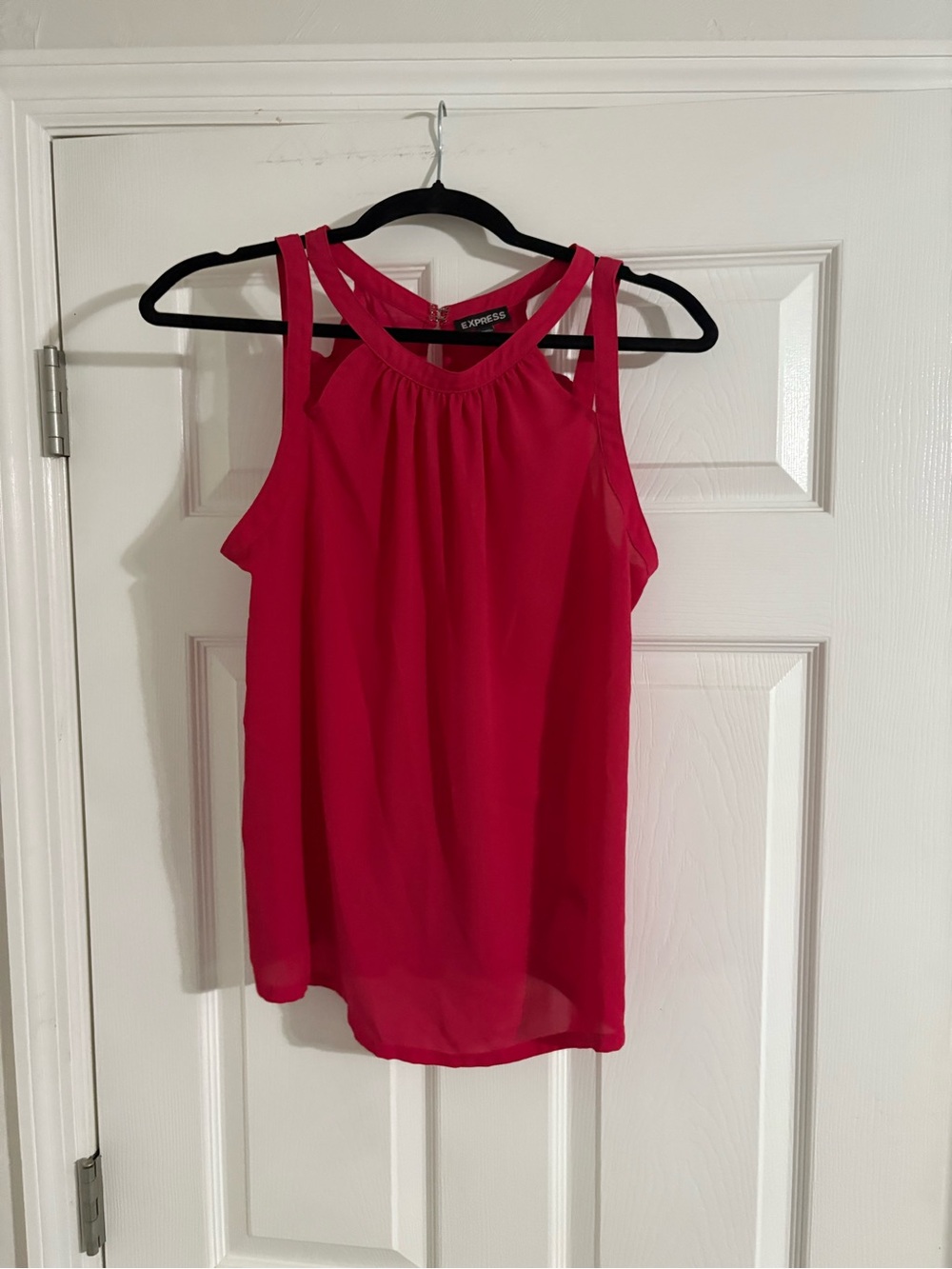 Express Women's Sleeveless Halter Top in Hot Pink